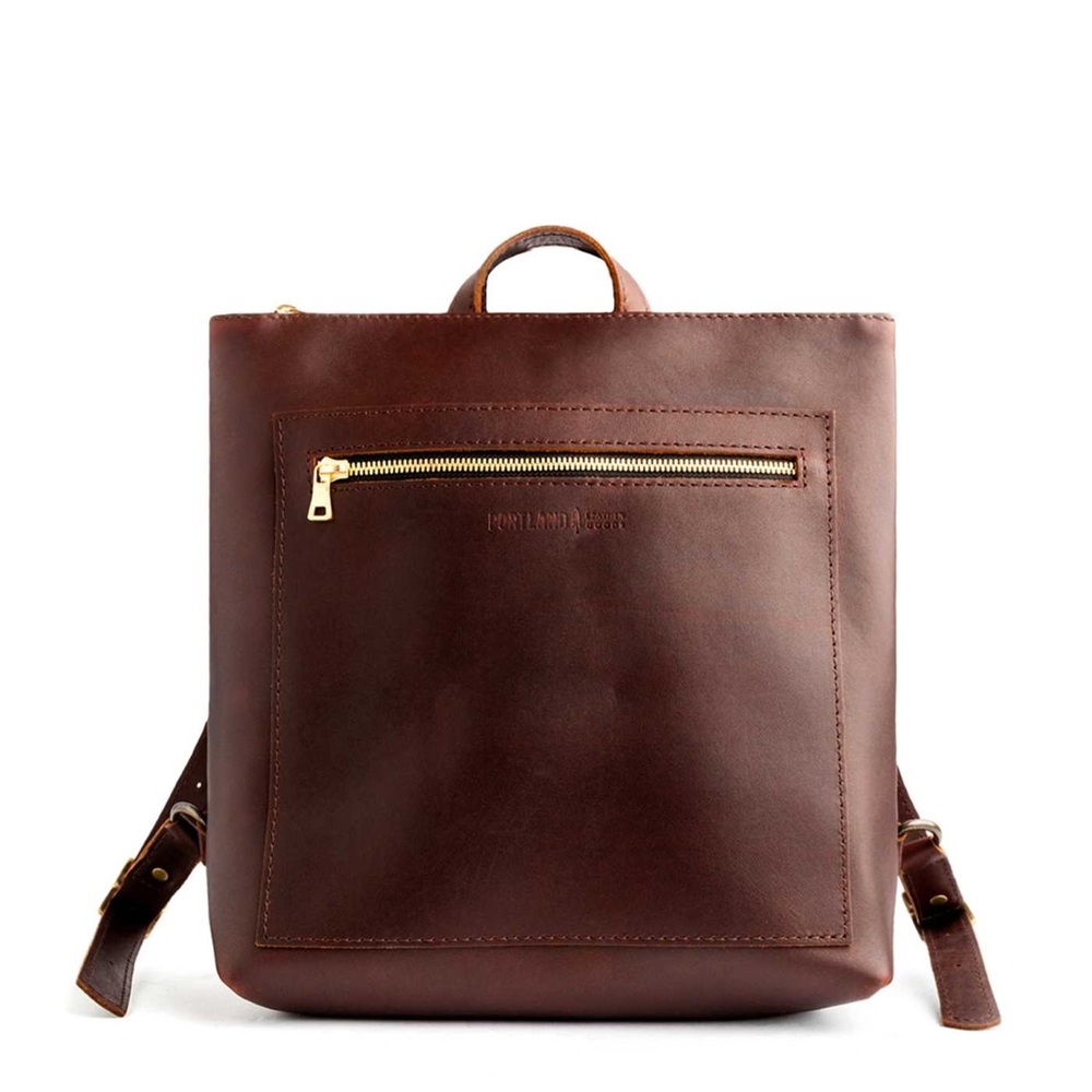 🥃 Cognac Tote Backpack - Portland Leather
